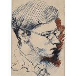 William Conor, RHA RUA - MALE PORTRAIT - Pen & Ink Drawing - 3.5 x 2 inches - Unsigned