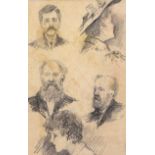 William Conor, RHA RUA - FIVE FIGURES - Pencil on Paper - 5 x 3 inches - Unsigned