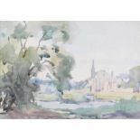 Frank McKelvey, RHA RUA - BY THE WATERS EDGE - Watercolour Drawing - 12 x 16 inches - Signed