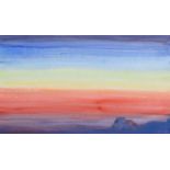 Coralie de Burgh Kinahan - SUNSET - Watercolour Drawing - 9.5 x 16 inches - Unsigned