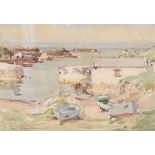 Richard Faulkner, RUA - BALLINTOY HARBOUR - Watercolour Drawing - 5 x 7 inches - Signed