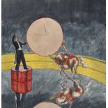 Coralie de Burgh Kinahan - THE CIRCUS RING - Watercolour Drawing - 15 x 14 inches - Unsigned