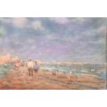 William Mason - A STROLL ALONG THE BEACH - Pastel on Paper - 6 x 8.5 inches - Signed