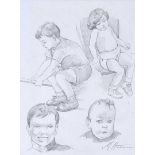 Martin Hasson - CHILD STUDIES - Pencil on Paper - 12 x 9 inches - Signed