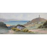 George W. Morrison - SCRABO TOWER - Watercolour Drawing - 7 x 14 inches - Signed