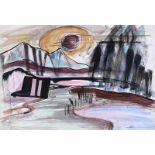 Norah McGuinness, HRHA - SUNSET LANDSCAPE - Watercolour Drawing - 13 x 19 inches - Signed