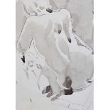 Vernon P. Carter - SEATED MODEL II - Pen & Ink Drawing with Watercolour Wash - 13 x 9 inches -