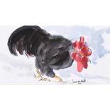 Louise Mansfield - COCKEREL - Watercolour Drawing - 5 x 9 inches - Signed