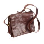 THE BRIDGE' CROSS-BODY MAHOGANY LEATHER HANDBAG