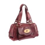 MULBERRY BURGUNDY LEATHER HANDBAG