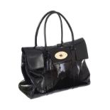 MULBERRY BLACK PATENT LEATHER HANDBAG