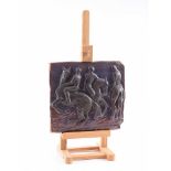 Hilary Bryson - BAREBACK RIDERS - Glazed Terracotta Plaque - 8.5 x 9 inches - Unsigned