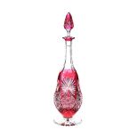 CUT GLASS DECANTER & STOPPER