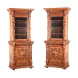 PAIR OF VICTORIAN OAK GOTHIC BOOKCASES