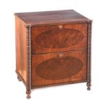 REGENCY MAHOGANY TWO DRAWER PEDESTAL CABINET