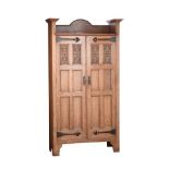 OAK ARTS & CRAFTS HALL CUPBOARD