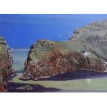 David Overend - CARRICK A REDE ROPE BRIDGE - Coloured Print - 6 x 8 inches - Signed