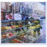 Colin Davidson, RUA - RED LIGHT, PICCADILLY, LONDON - Limited Edition Coloured Print (187/250) -