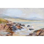 William Bingham McGuinness, RHA - ROCKY SHORELINE - Watercolour Drawing - 13 x 20 inches - Signed