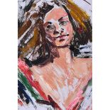 Basil Rakoczi - PORTRAIT OF A GIRL - Oil on Paper - 15 x 10.5 inches - Signed