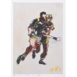 J.B. Vallely - THE HURLERS - Limited Edition Print (2/50) - 20 x 13 inches - Signed