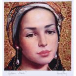 Ken Hamilton - GOLDEN MUSE - Coloured Print - 7 x 7 inches - Signed