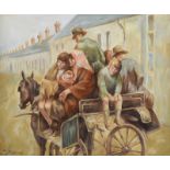 Stephen Brown - THE JAUNTING CAR - Oil on Canvas - 20 x 24 inches - Signed