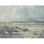 Maurice Canning Wilks, ARHA RUA - FISHING BOATS, WEST OF IRELAND - Coloured Print - 15 x 19 inches -