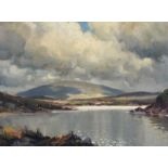 Charles McAuley - SILVER LIGHT, GLENS OF ANTRIM - Oil on Board - 15 x 20 inches - Signed