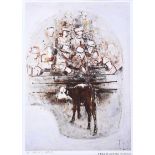 J.B. Vallely - THE CATTLE MARKET - Limited Edition Print (141/1500) - 20 x 14 inches - Signed