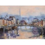 Niall Campion - HA'PENNY BRIDGE, DUBLIN - Oil on Canvas - 12 x 16 inches - Signed