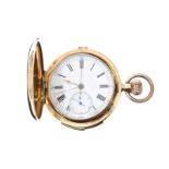 18CT GOLD FULL-HUNTER POCKET WATCH