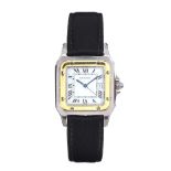 CARTIER 'SANTOS' STAINLESS STEEL AND 18CT GOLD LADY'S WRIST WATCH