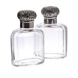PAIR OF MAPPIN AND WEBB SILVER TOPPED COLOGNE BOTTLES