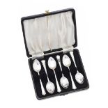 BOXED SET OF SIX STERLING SILVER TEASPOONS