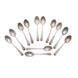 SET OF TWELVE SILVER TEASPOONS