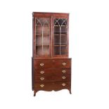 GEORGIAN MAHOGANY SECRETAIRE BOOKCASE