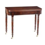 REGENCY MAHOGANY TURN OVER LEAF TEA TABLE