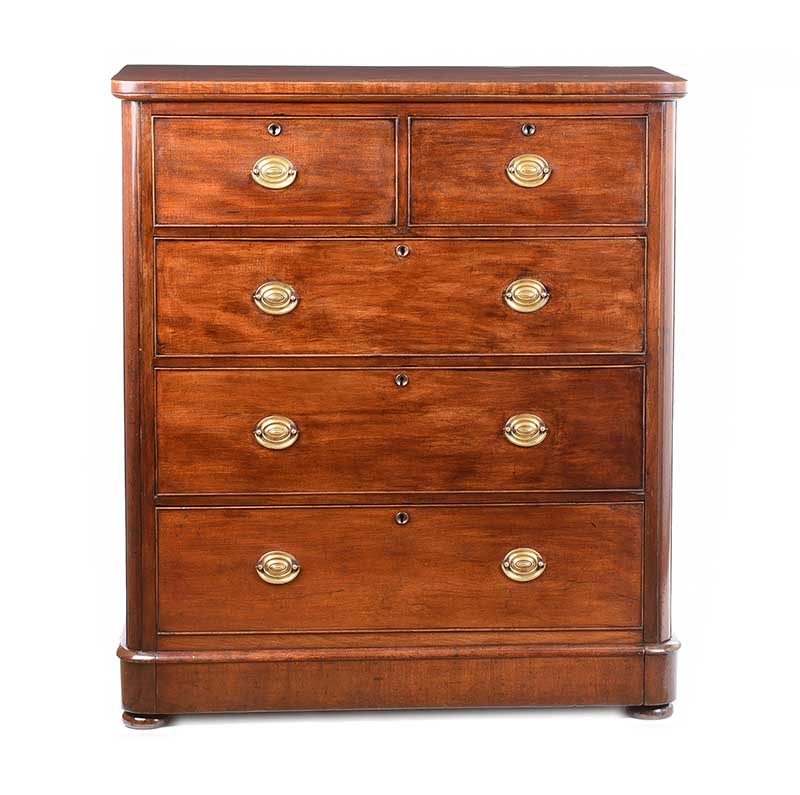 VICTORIAN MAHOGANY CHEST OF DRAWERS - Image 3 of 5