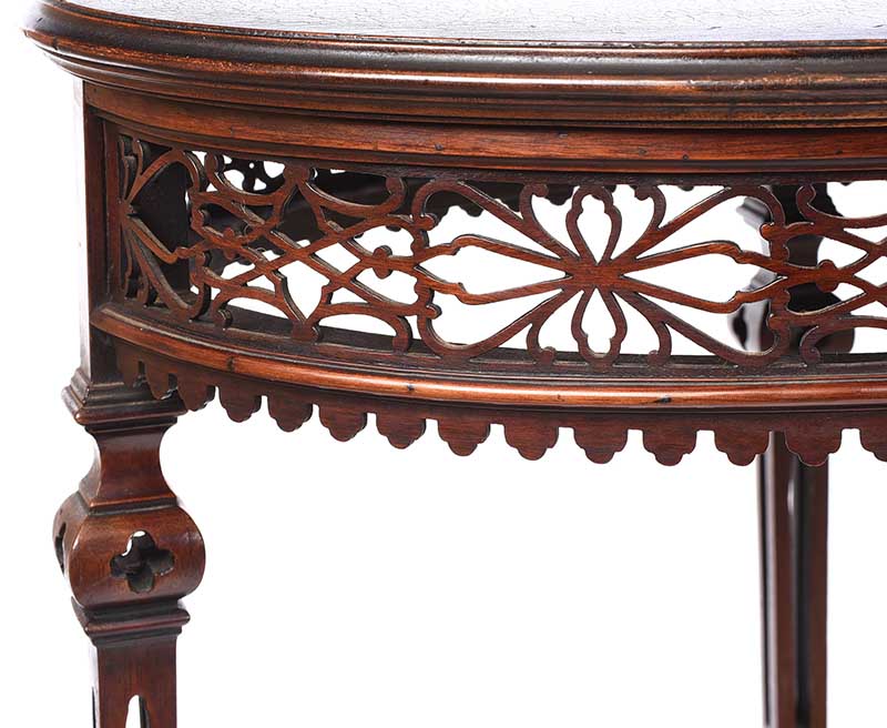 EDWARDIAN MAHOGANY OVAL LAMP TABLE - Image 7 of 9