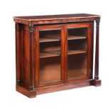 VICTORIAN MAHOGANY GLAZED TWO DOOR SIDE CABINET