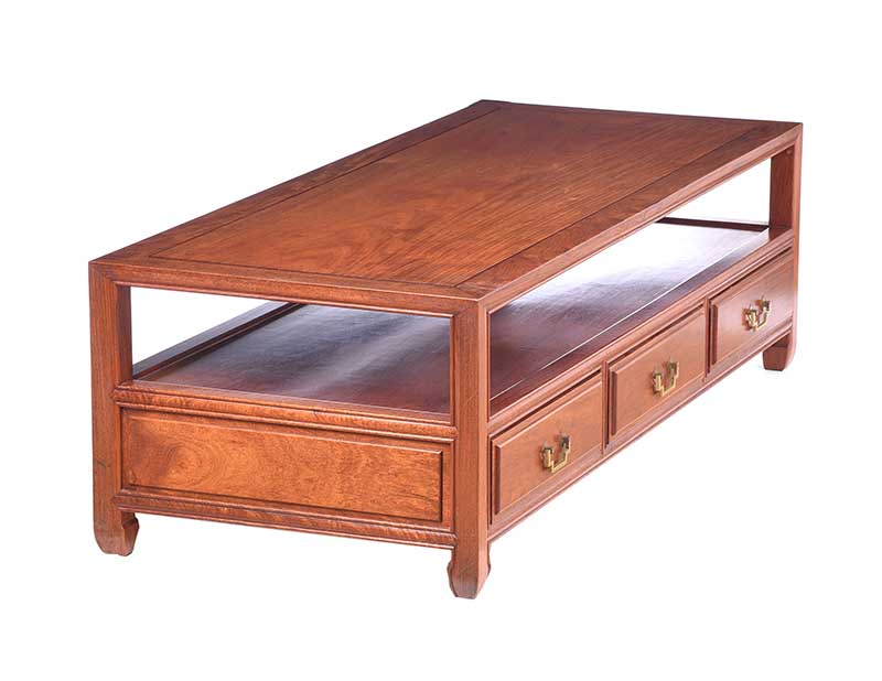 CHINESE STYLE CHERRY WOOD COFFEE TABLE - Image 7 of 7