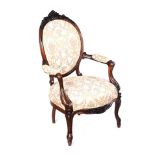 VICTORIAN ROSEWOOD ARMCHAIR