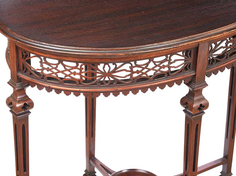 EDWARDIAN MAHOGANY OVAL LAMP TABLE - Image 2 of 9