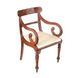 REGENCY MAHOGANY ARMCHAIR