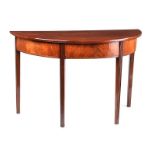 GEORGIAN MAHOGANY DEMI LUNE SIDE TABLE