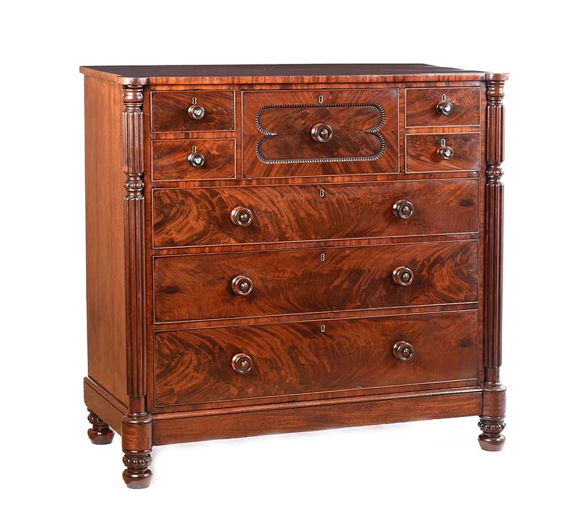 REGENCY MAHOGANY CHEST OF DRAWERS