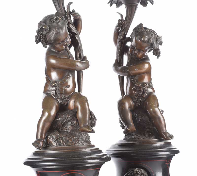 PAIR OF VICTORIAN FIGURE CANDLESTICKS - Image 2 of 6