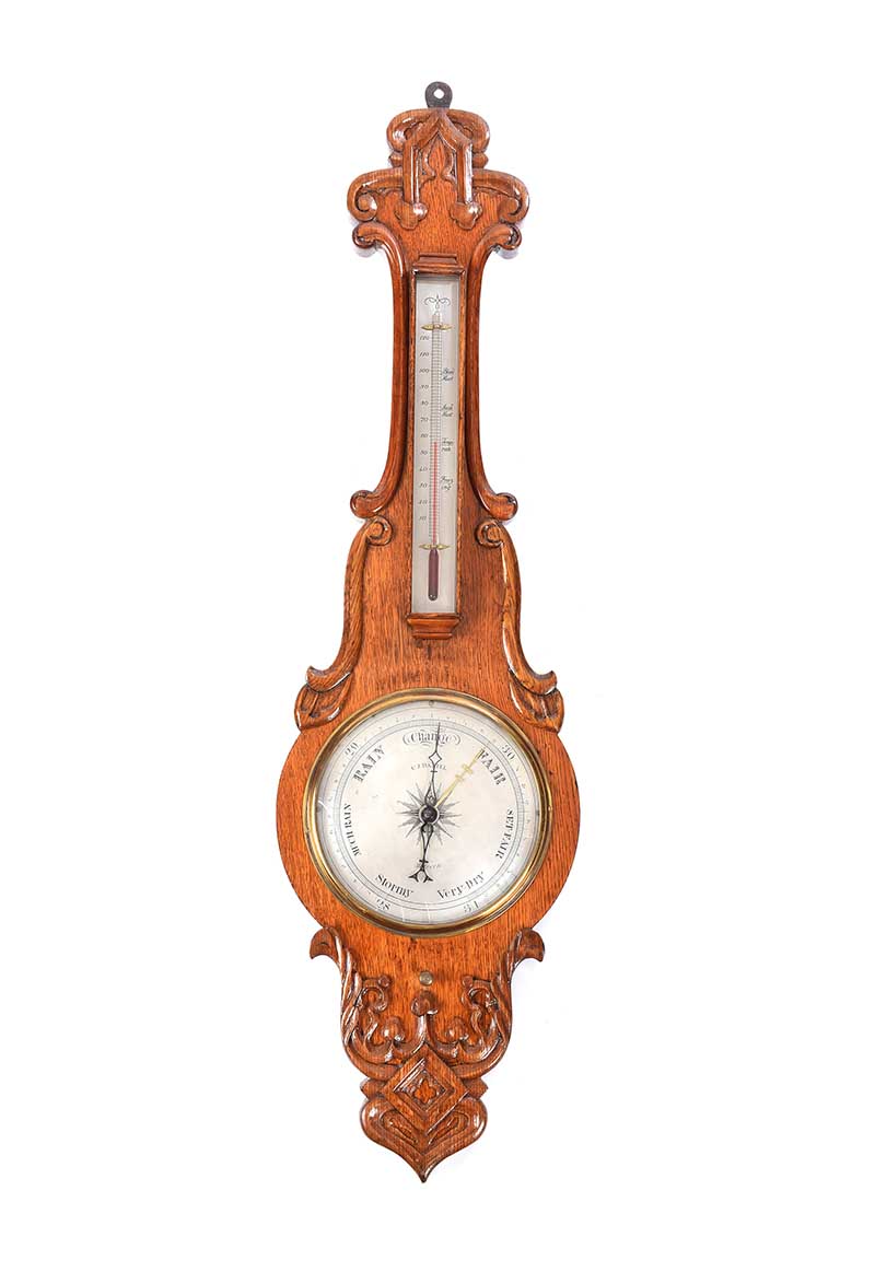 VICTORIAN OAK BAROMETER