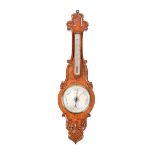 VICTORIAN OAK BAROMETER